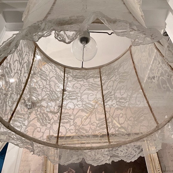 Shabby Chic Style Lace hanging Pendant Light - Picture 2 of 7